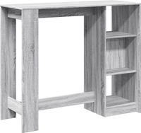 vidaXL Bartisch mit Regal Grau Sonoma 124x46x103,5 cm Holzwerkstoff