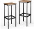 VICCO Barhocker 2er Set Fyrk, 32x78 cm 2 Teile, Eiche rustikal/Schwarz (1-5EL-27098)