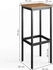 VICCO Barhocker 2er Set Fyrk, 32x78 cm 2 Teile, Eiche rustikal/Schwarz (1-5EL-27098)