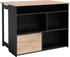 VICCO Bartisch Dominic, 116x37 cm 4x offene Fächer und 1x Tür, Goldkraft Eiche/Anthrazit (1-8AD-32283)