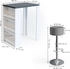 VICCO Bartisch-Set , 80x57 cm mit 2 Barhockern, Weiß/Anthrazit (1-àã-26484)