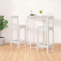 vidaXL Barst&uuml;hle 2 Stk. Wei&szlig; 40x41,5x112 cm Massivholz Kiefer