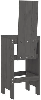 vidaXL Barhocker 2 Stk. Grau 40x42x120 cm Kiefer (825354)