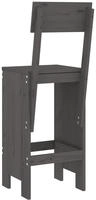 vidaXL Barhocker 2 Stk. Grau 40x48,5x115,5 cm Massivholz Kiefer