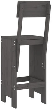 vidaXL Barhocker 2 Stk. Grau 40x48,5x115,5 cm Kiefer (825361)