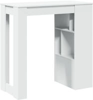 Vidaxl Bar Table With Racks White 102x50x103,5 Cm Engineered Wood