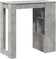 vidaXL Bartisch mit Regal Betongrau 102x50x103,5 cm Holzwerkstoff