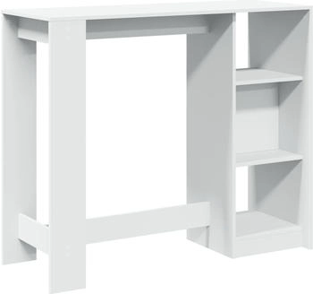 vidaXL Bartisch mit Regal Wei&szlig; 124x46x103,5 cm (854391)