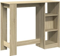 vidaXL Bartisch mit Regal Sonoma-Eiche 124x46x103,5 cm Holzwerkstoff
