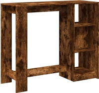 Bartisch Mit Regal R&auml;uchereiche 124x46x103,5 Cm Holzwerkstoff - Vidaxl