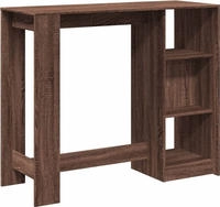 vidaXL Bartisch mit Regal Braun Eiche 124x46x103,5 cm Holzwerkstoff