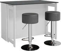 Vicco - Bartisch-set Dominic, Anthrazit/wei&szlig;, 116 X 37 Cm Mit 2 Barhockern