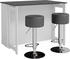 VICCO Bartisch-Set Dominic, 116x37 cm mit 2 Barhockern, Anthrazit/Weiß (1-¾.-26485)