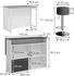 VICCO Bartisch-Set Dominic, 116x37 cm mit 2 Barhockern, Anthrazit/Weiß (1-¾.-26485)