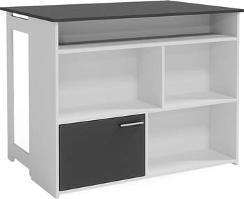 VICCO Bartisch Dominic, 116x37 cm 4x offene Fächer und 1x Tür, Anthrazit/Weiß (1-8AF-32287) VICCO Bartisch Dominic, 116x37 cm 4x offene Fächer und 1x Tür, Anthrazit/Weiß (1-8AF-32287)
