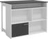 VICCO Bartisch Dominic, 116x37 cm 4x offene Fächer und 1x Tür, Anthrazit/Weiß (1-8AF-32287)