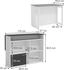 VICCO Bartisch Dominic, 116x37 cm 4x offene Fächer und 1x Tür, Anthrazit/Weiß (1-8AF-32287)