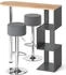 VICCO Bartisch-Set Vincent, 113x40 cm mit 2 Barhockern, Goldkraft Eiche/Anthrazit (1-ýò-26484)