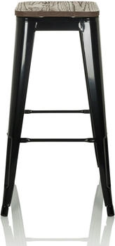 HJH Office Barhocker VANTAGGIO HIGH WS metallic schwarz/Sitz dunkel schwarz (645068)