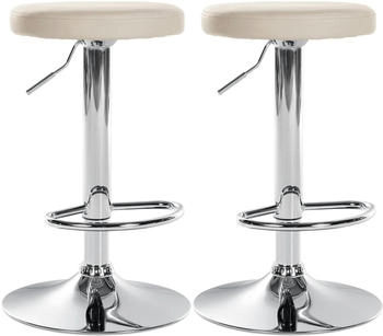 CLP 2er Set Barhocker Ponte chrom creme (323487)