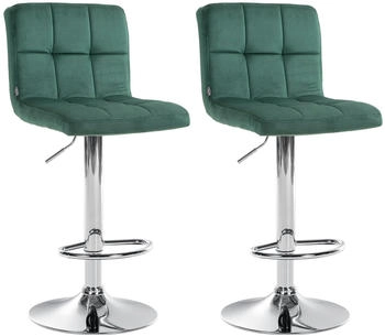 CLP 2er Set Barhocker Peru Samt chrom gr&uuml;n (324922)