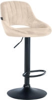 Barhocker Milet Samt Creme Schwarz