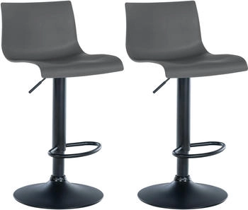 CLP 2er Set Barhocker Branford Kunststoff grau (323621)