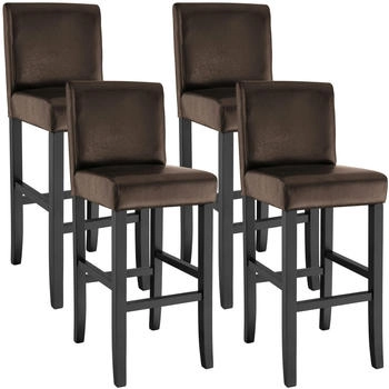 TecTake 4er Set Barhocker Sitzhöhe 76 cm - braun (403513)