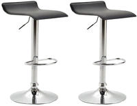 2er Set Barhocker Dyn V2 Kunstleder Schwarz Chrom