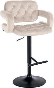 CLP Barhocker Dublin Samt schwarz creme (323515)