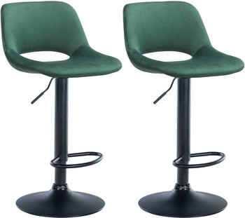 CLP 2er Set Barhocker Camden Samt schwarz gr&uuml;n (325154)