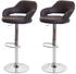 Mendler 2x Barhocker HWC-F16, Barstuhl Tresenhocker Drehhocker, mit Lehne Kunstleder braun-schwarz