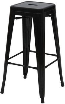 Mendler Barhocker MCW-A73, Barstuhl Tresenhocker, Metall Industriedesign stapelbar schwarz