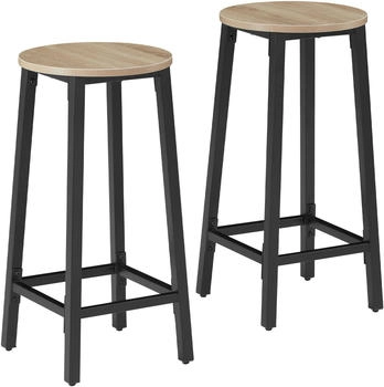 TecTake 2er Set Barhocker Corby Sitzh&ouml;he 66 cm - braun Holzwerkstoff (404333)