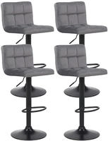4er Set Barhocker Feni Samt Grau