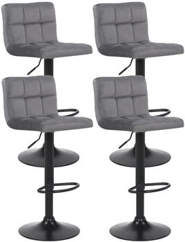 CLP 4er Set Barhocker Feni Samt grau (323875)