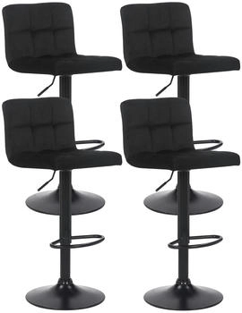 CLP 4er Set Barhocker Feni Samt schwarz (323878)