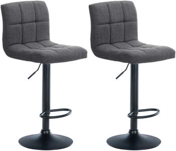 CLP 2er Set Barhocker Calma Stoff schwarz hellgrau (323636)