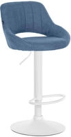 Barhocker Milet Stoff Blau Wei&szlig;