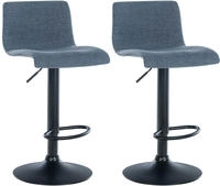 Clp - 2er Set Barhocker Branford Blau Stoff