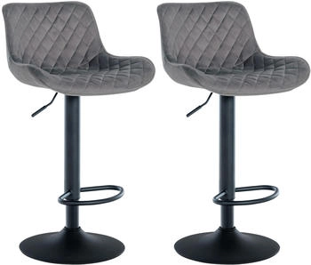 CLP 2er Set Barhocker Minosa Samt dunkelgrau (322850)