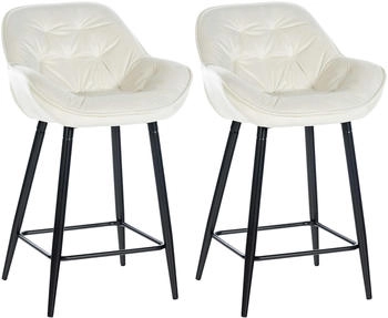 CLP 2er Set Barhocker Gibson 76 Samt creme (322250)