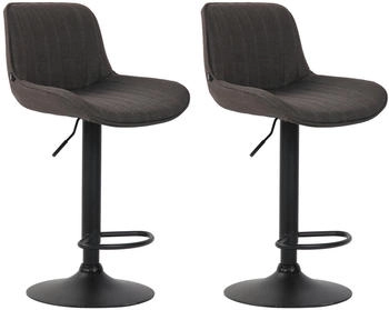 CLP 2er Set Barhocker Lentini Stoff schwarz dunkelgrau (320573)