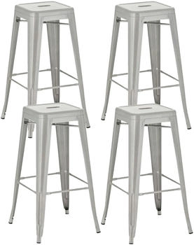 CLP 4er Set Barhocker Joshua silber (312752)