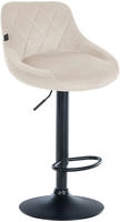 Clp - Barhocker Lazio Samt Creme Schwarz