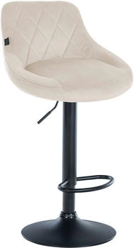 CLP Barhocker Lazio Samt schwarz creme (322736)