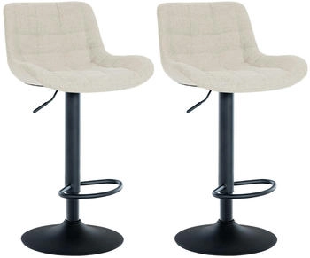 CLP 2er Set Barhocker Tover Stoff creme (322344)