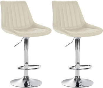 CLP 2er Set Barhocker Toni chrom creme (324191)