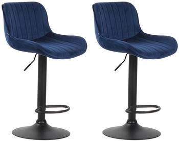 CLP 2er Set Barhocker Lentini Samt schwarz blau (320593)