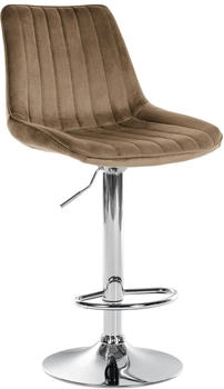CLP Barhocker Toni Samt chrom braun (321563)
